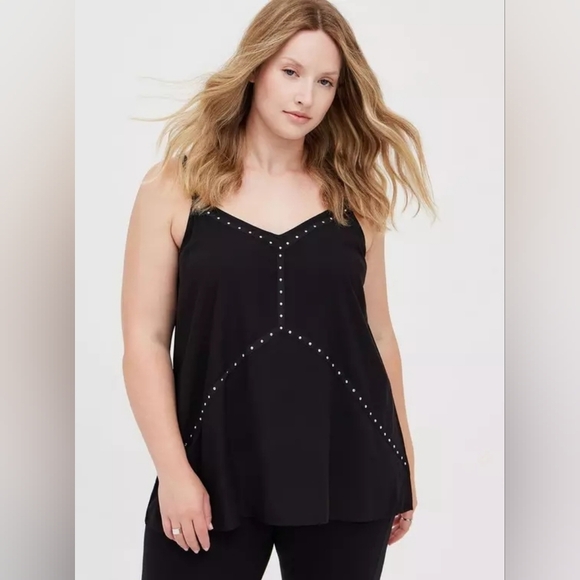 Torrid Challis Studded Swing Cami 3x black - Picture 1 of 15
